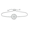 Thumbnail Image 1 of 1/20 CT. T.W. Diamond Compass "Home" Message Bolo Bracelet in Sterling Silver - 9.5"