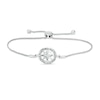 Thumbnail Image 2 of 1/20 CT. T.W. Diamond Compass "Home" Message Bolo Bracelet in Sterling Silver - 9.5"