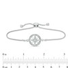 Thumbnail Image 3 of 1/20 CT. T.W. Diamond Compass "Home" Message Bolo Bracelet in Sterling Silver - 9.5"