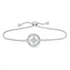 Thumbnail Image 0 of 1/20 CT. T.W. Diamond Compass "Home" Message Bolo Bracelet in Sterling Silver - 9.5"