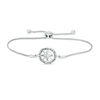 Thumbnail Image 1 of 1/20 CT. T.W. Diamond Compass "Home" Message Bolo Bracelet in Sterling Silver - 9.5"