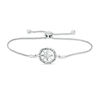 Thumbnail Image 2 of 1/20 CT. T.W. Diamond Compass "Home" Message Bolo Bracelet in Sterling Silver - 9.5"