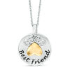 Thumbnail Image 0 of 1/20 CT. T.W. Diamond Paw Print "Best Friend" Pendant in Sterling Silver and 10K Gold