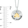 Thumbnail Image 1 of 1/20 CT. T.W. Diamond Paw Print "Best Friend" Pendant in Sterling Silver and 10K Gold