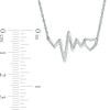 Thumbnail Image 2 of Heart and Heartbeat Necklace in Sterling Silver - 17"