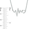Thumbnail Image 1 of Heart and Heartbeat Necklace in Sterling Silver - 17"