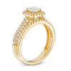 Thumbnail Image 1 of 1 CT. T.W. Certified Princess-Cut Diamond Frame Bridal Set in 14K Gold (I/I1)