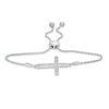 Thumbnail Image 0 of 1/10 CT. T.W. Diamond Sideways Cross Bolo Bracelet in Sterling Silver (1 Line) - 9.5"