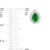 Thumbnail Image 2 of Pear-Shaped Lab-Created Emerald and 1/6 CT. T.W. Diamond Frame Stud Earrings in 10K White Gold