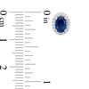 Thumbnail Image 2 of Oval Lab-Created Blue Sapphire and 1/8 CT. T.W. Diamond Frame Stud Earrings in 10K White, Yellow or Rose Gold