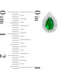 Thumbnail Image 2 of Pear-Shaped Lab-Created Emerald and 1/6 CT. T.W. Diamond Frame Stud Earrings in 10K White, Yellow or Rose Gold