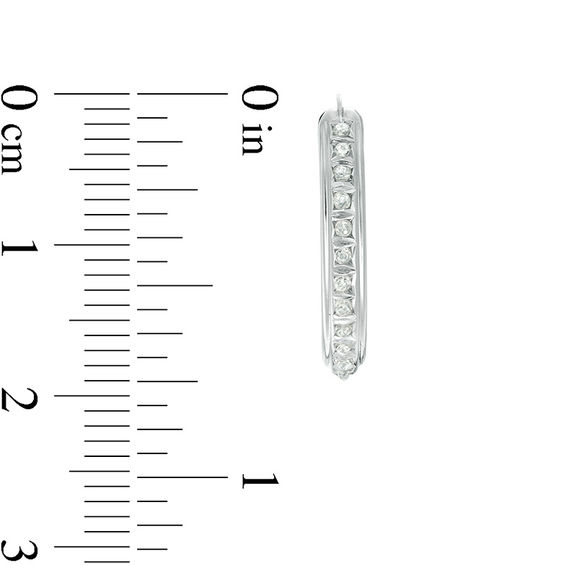 Diamond Fascination™ Hoop Earrings in 14K White Gold