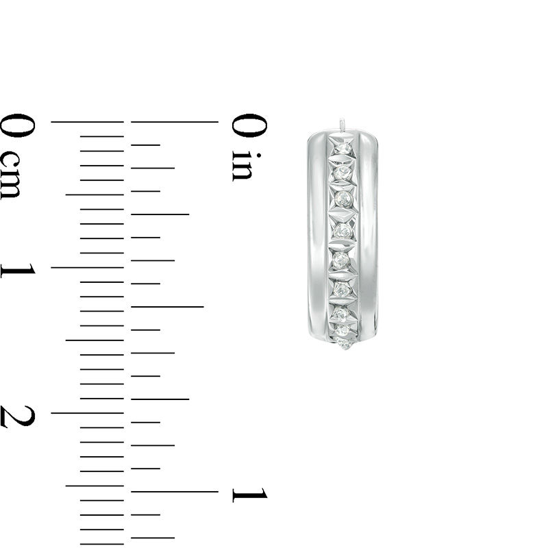Main Image 2 of Diamond Fascination™ Hoop Earrings in 14K White Gold