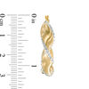 Thumbnail Image 1 of Diamond Fascination™ Ribbon Twist Hoop Earrings in 14K Gold