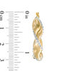 Thumbnail Image 2 of Diamond Fascination™ Ribbon Twist Hoop Earrings in 14K Gold