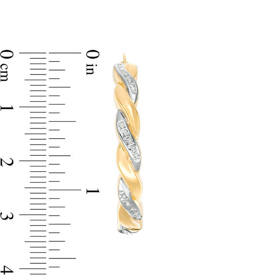 Diamond Fascination™ Twist Hoop Earrings in 14K Gold