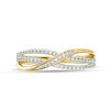 Thumbnail Image 4 of 1/6 CT. T.W. Diamond Layered Crossover Anniversary Band in 10K Gold
