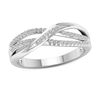 Thumbnail Image 1 of 1/6 CT. T.W. Diamond Layered Crossover Anniversary Band in 10K White Gold