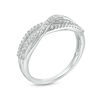 Thumbnail Image 3 of 1/6 CT. T.W. Diamond Layered Crossover Anniversary Band in 10K White Gold