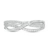 Thumbnail Image 4 of 1/6 CT. T.W. Diamond Layered Crossover Anniversary Band in 10K White Gold