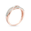 Thumbnail Image 3 of 1/6 CT. T.W. Diamond Layered Crossover Anniversary Band in 10K Rose Gold