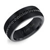 Thumbnail Image 1 of Men's 8.0mm Black Sapphire Groove Brushed Finish Wedding Band in Black Tungsten (1 Line)