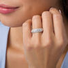 Thumbnail Image 2 of 1 CT. T.W. Baguette and Round Diamond Alternating Vintage-Style Anniversary Band in 14K White Gold
