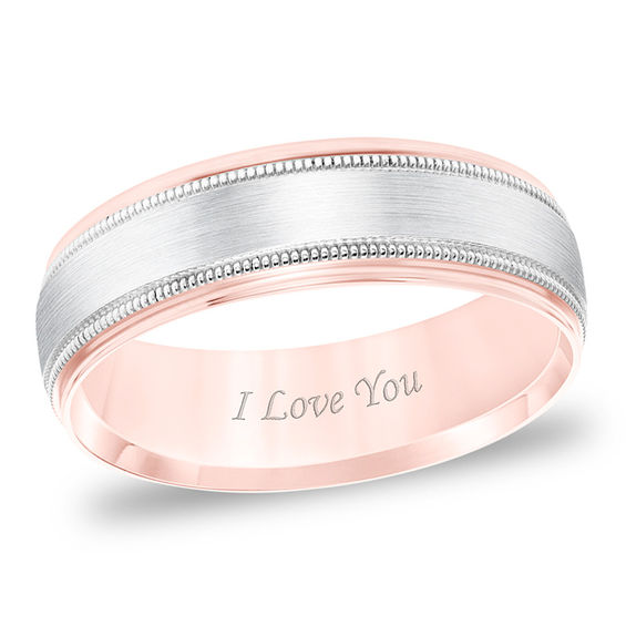 Men S 6 5mm Brushed Finish Vintage Style Wedding Band In 14k Two Men S 6 5mm Brushed Finish Vintage Style Wedding Band In 14k Two Tone Gold