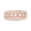 Thumbnail Image 4 of 1 CT. T.W. Diamond Seven Stone Hexagon Frame Vintage-Style Anniversary Band in 10K Rose Gold