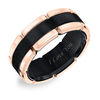 Thumbnail Image 2 of 8.0mm Brushed Comfort Fit Wedding Band in Two-Tone Tungsten (1 Line)