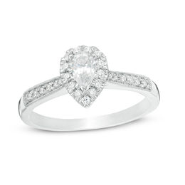 Pear Wedding Zales T W Pear Shaped Diamond Frame Vintage Style Engagement Ring