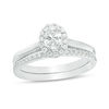 Thumbnail Image 0 of 3/4 CT. T.W. Oval Diamond Frame Bridal Set in 14K White Gold