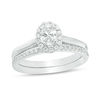 Thumbnail Image 1 of 3/4 CT. T.W. Oval Diamond Frame Bridal Set in 14K White Gold