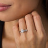 Thumbnail Image 2 of 3/4 CT. T.W. Oval Diamond Frame Bridal Set in 14K White Gold