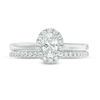 Thumbnail Image 4 of 3/4 CT. T.W. Oval Diamond Frame Bridal Set in 14K White Gold