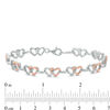 Thumbnail Image 3 of 1/10 CT. T.W. Diamond Interlocking Hearts Bracelet in Sterling Silver and 10K Rose Gold - 7.25"
