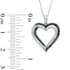 Thumbnail Image 2 of 1/2 CT. T.W. Enhanced Black and White Diamond Double Heart Pendant in Sterling Silver