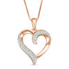 Thumbnail Image 0 of 1/8 CT. T.W. Diamond Heart Pendant in 10K Rose Gold