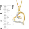 Thumbnail Image 2 of 1/10 CT. T.W. Diamond Tilted Loop Heart Pendant in 10K Gold