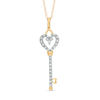 Thumbnail Image 1 of 1/10 CT. T.W. Diamond Heart-Top Key Pendant in 10K Gold