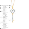 Thumbnail Image 2 of 1/10 CT. T.W. Diamond Heart-Top Key Pendant in 10K Gold