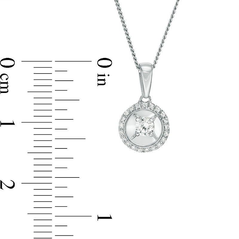 Main Image 2 of Magnificence™ 1/6 CT. T.W. Diamond Frame Pendant in 10K White Gold