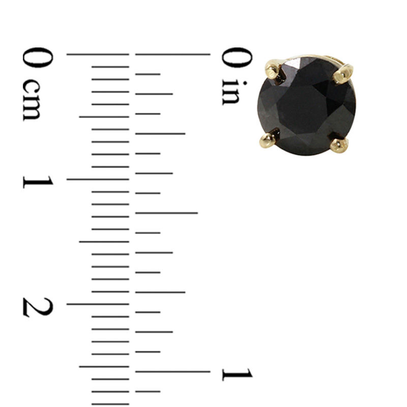 Main Image 2 of 3 CT. T.W. Black Diamond Solitaire Stud Earrings in 14K Gold