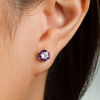 Thumbnail Image 3 of Amethyst Solitaire Necklace and Stud Earrings Set in Sterling Silver