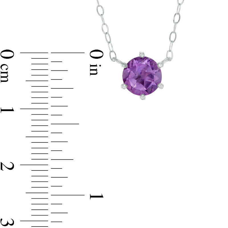 Main Image 4 of Amethyst Solitaire Necklace and Stud Earrings Set in Sterling Silver