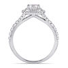 Thumbnail Image 2 of 1-1/5 CT. T.W. Asscher-Cut Diamond Double Frame Engagement Ring in 14K White Gold (H/SI1)