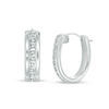 Thumbnail Image 1 of Diamond Fascination™ "U" Hoop Earrings in 14K White Gold
