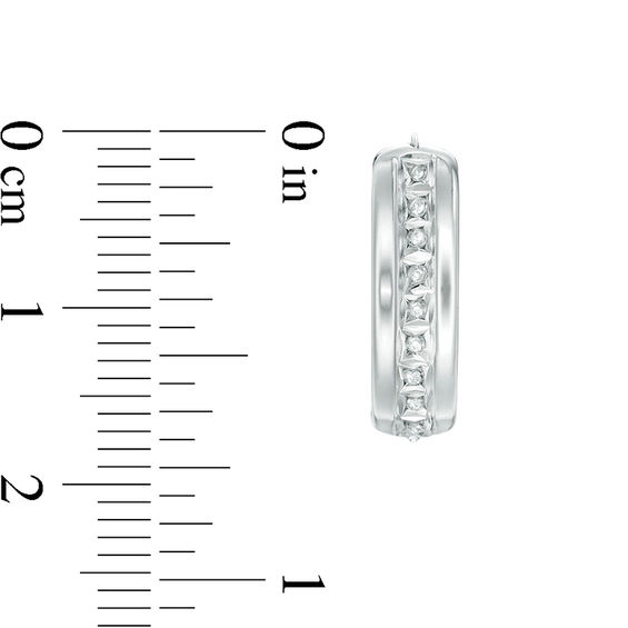 Diamond Fascinationâ¢ "U" Hoop Earrings in 14K White Gold