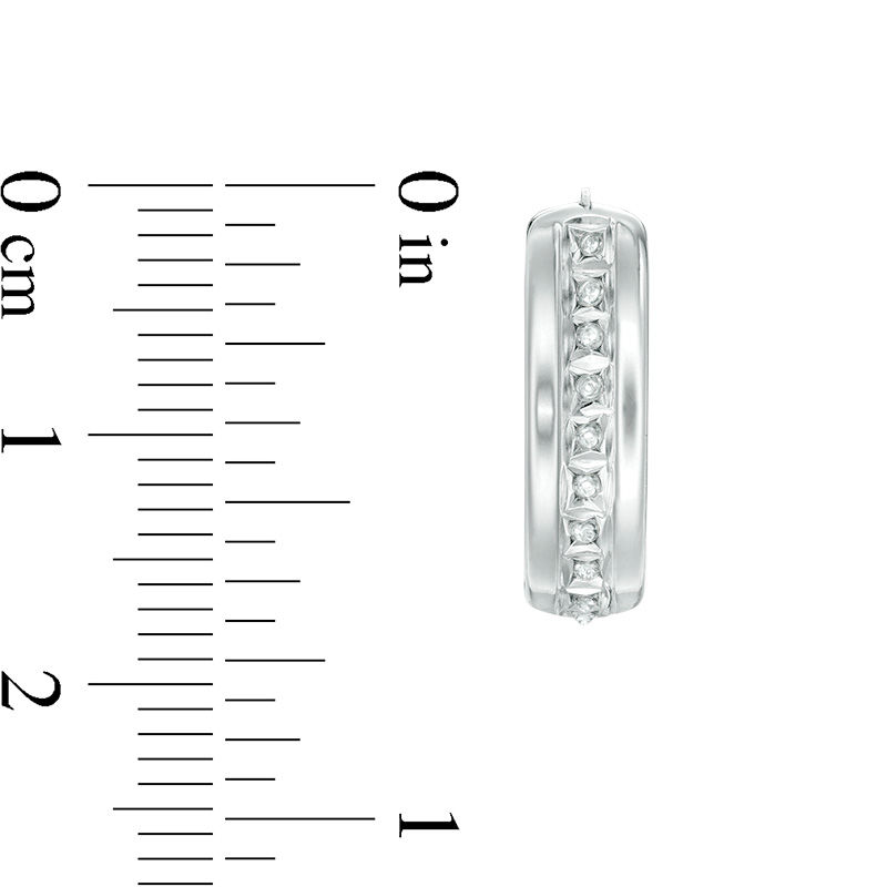 Main Image 2 of Diamond Fascination™ "U" Hoop Earrings in 14K White Gold