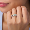 Thumbnail Image 2 of 1/2 CT. T.W. Diamond Three Stone Contour Vintage-Style Anniversary Band in 14K White Gold